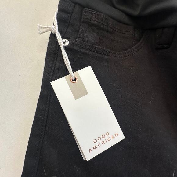 NWT Good American Womens Black Good Legs Maternity Crop Skinny Jeans Size 0/25 - Picture 7 of 14